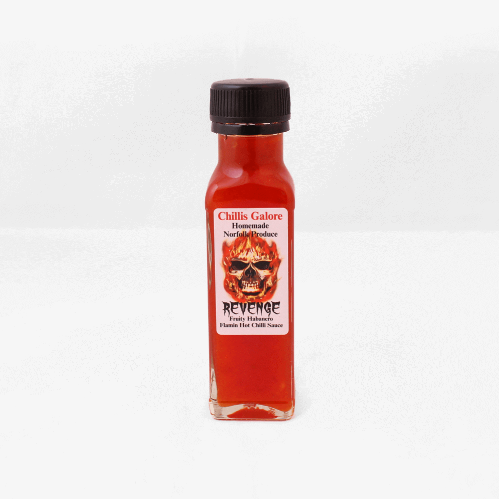 Chillis Galore Revenge Fruity Habanero Flamin Hot Chilli Sauce 110ml Bottle